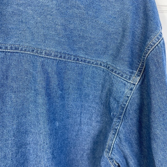 Quizz Again Blue Denim Vintage Button Up Embroidered Floral Top S Women’s EUC - Picture 8 of 15